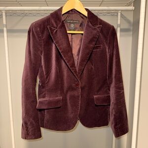 NY & Co plum velvet blazer